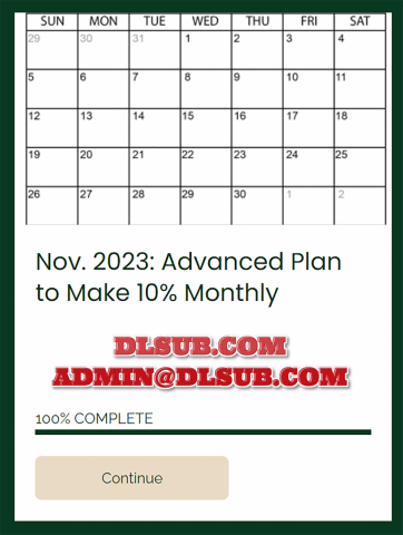 Dan Sheridan - Advanced Plan to Make 10% Monthly Nov 2023