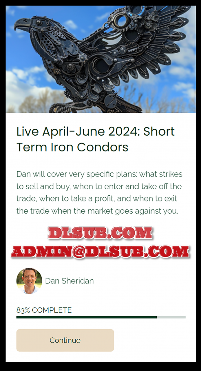 Dan Sheridan Short Term Iron Condors trading course